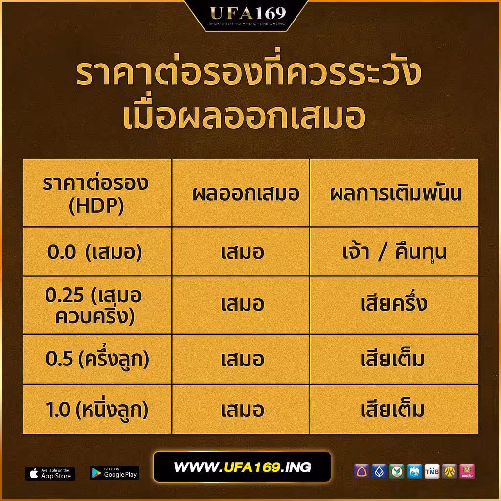 Odds to watch out for when the result is a draw